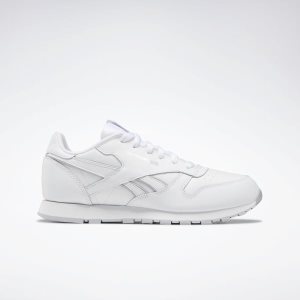 Adidasy Dziecięce Reebok Classic Leather Białe/Szare PL 08UWSFI